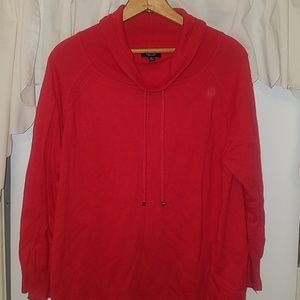 Red Cowl Neck Tunic Sweater